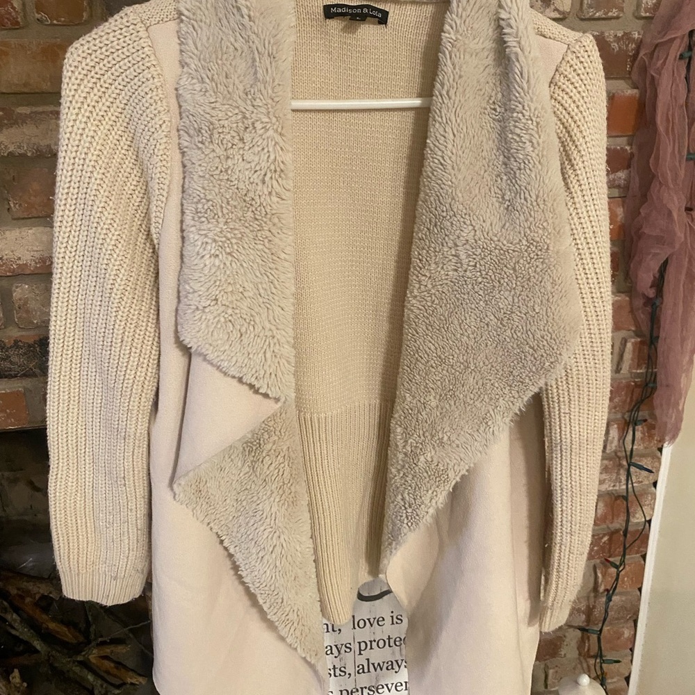 Madison & Lola Cream Open Front Cardigan